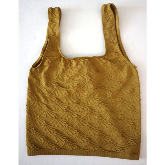 Anthropologie Women's Sz XXS/XS Maize/Gold The Hannah Seamless Textured Tank - Picture 1 of 5